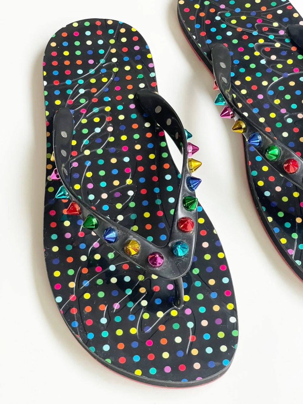 Christian Louboutin Loubi Flip Spikes Donna rubber/plastic jeweled flip-flops